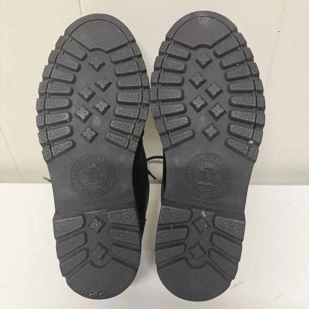 Panama Jack 0202 Oxford Shoe Black Waterproof Leather Lug Sole Spain Made Men 10
